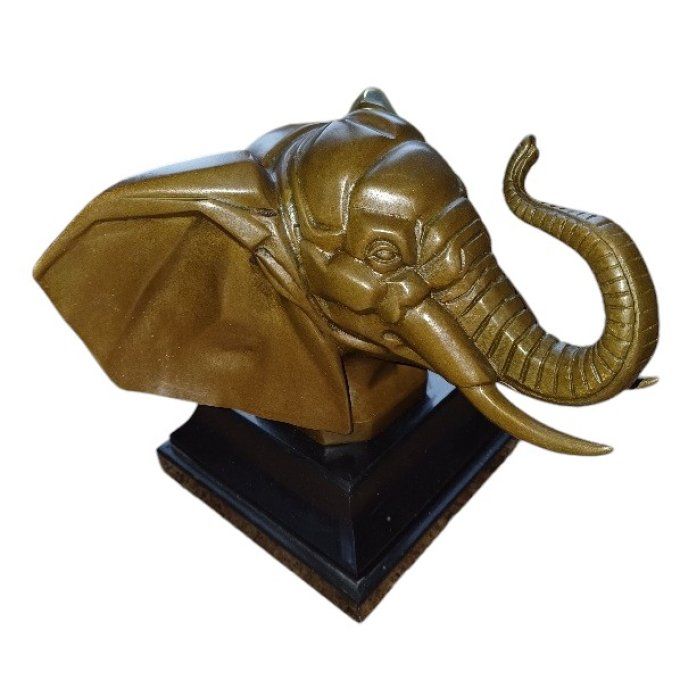 BA16.Bronze sur marbre "tête d'éléphant"