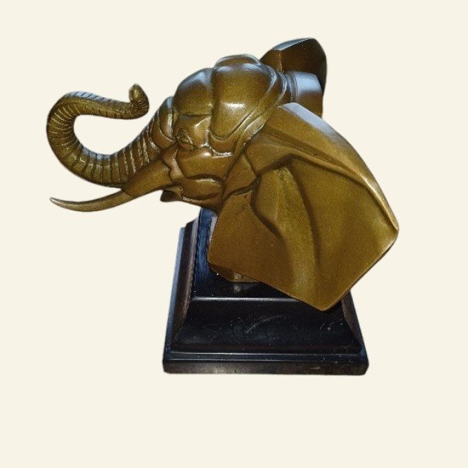 BA16.Bronze sur marbre "tête d'éléphant"