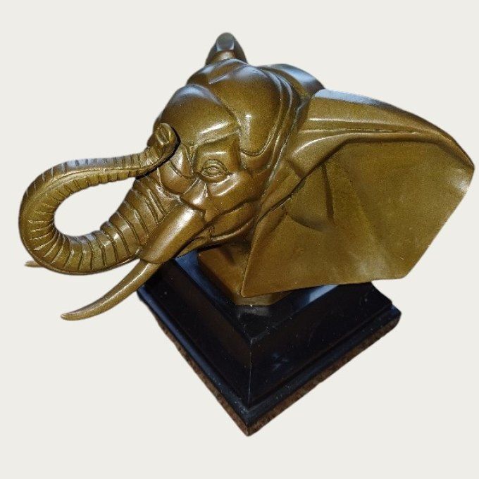 BA16.Bronze sur marbre "tête d'éléphant"