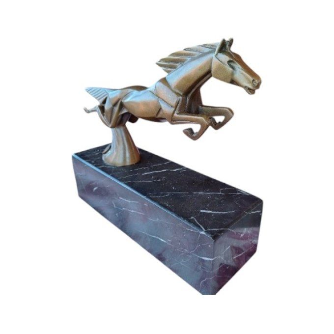 BAD13. Bronze sur marbre cheval art-déco