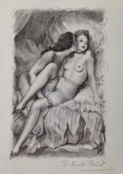 TAE15. Gravure érotique de Paul Emile Bécat