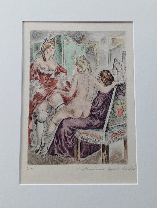 TAE17. Gravure couleurs de Louis Berthommé st André