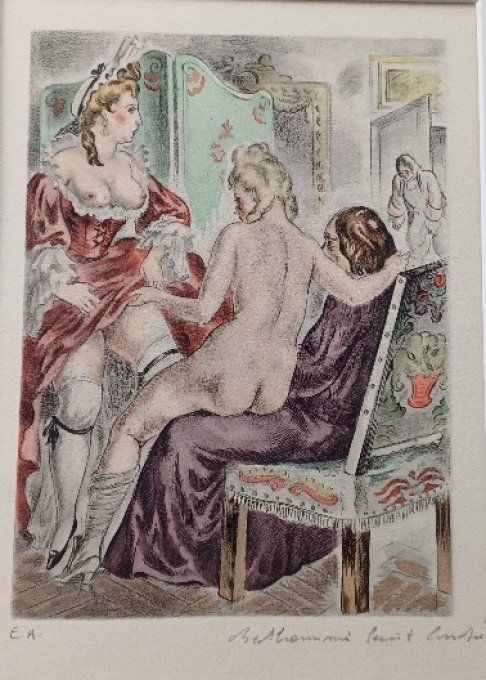 TAE17. Gravure couleurs de Louis Berthommé st André