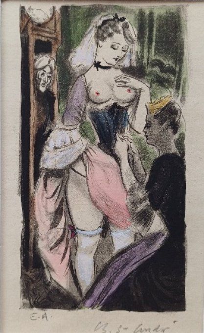 TAE20.Gravure couleurs  épreuve d'artiste de Louis Berthommé st André.
