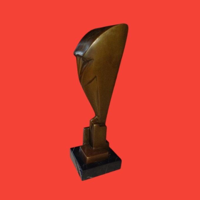 BAD16.Bronze sur marbre d'un hibou art-déco