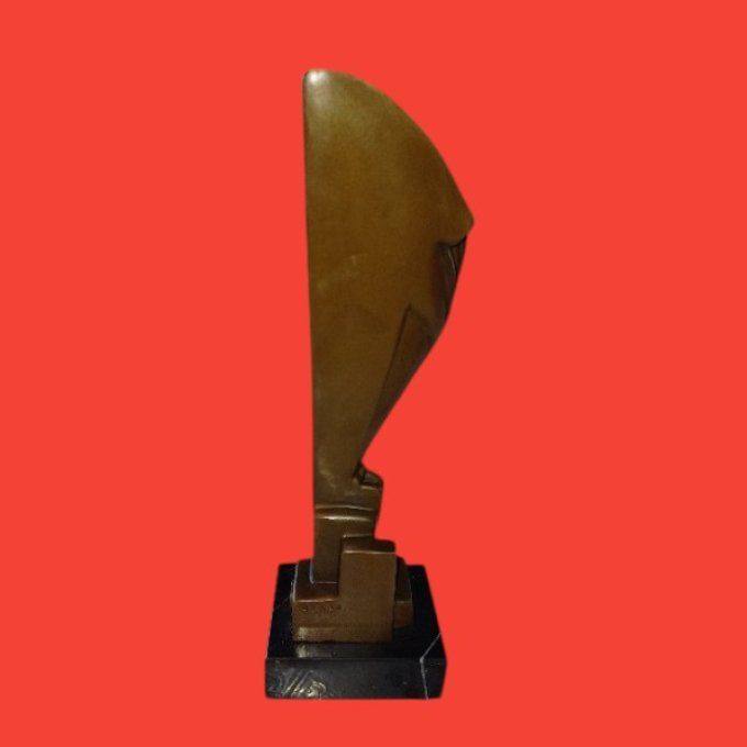 BAD16.Bronze sur marbre d'un hibou art-déco