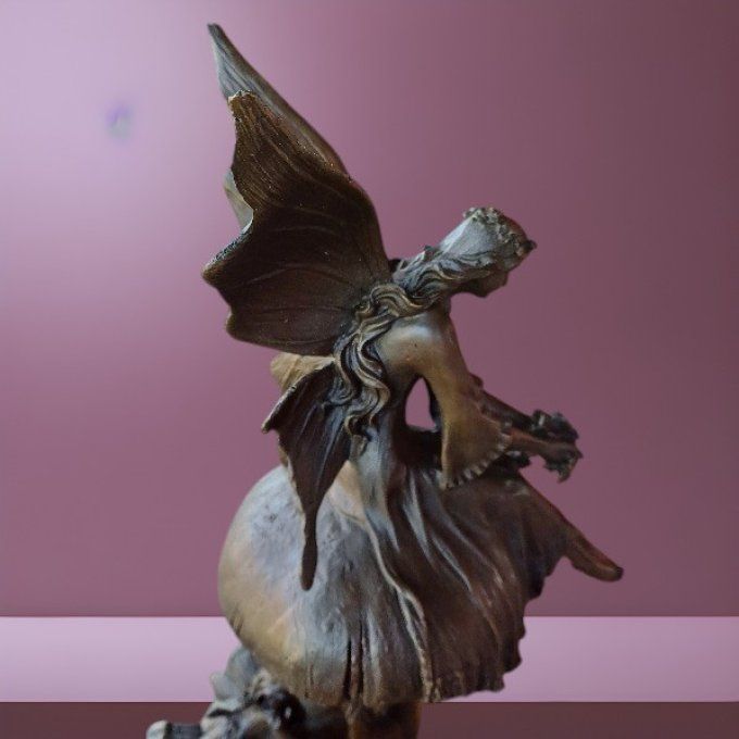 BD27.Bronze sur marbre "Fées et Champignons"