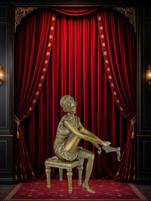 BAD15.Femme assise qui met ses bas