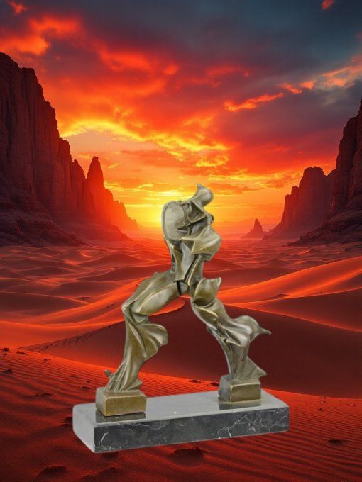 BAD18.Bronze sur marbre d'un Alien