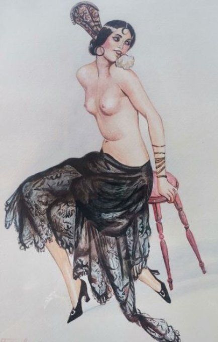 TAE10. Aquarelle d'une Andalouse