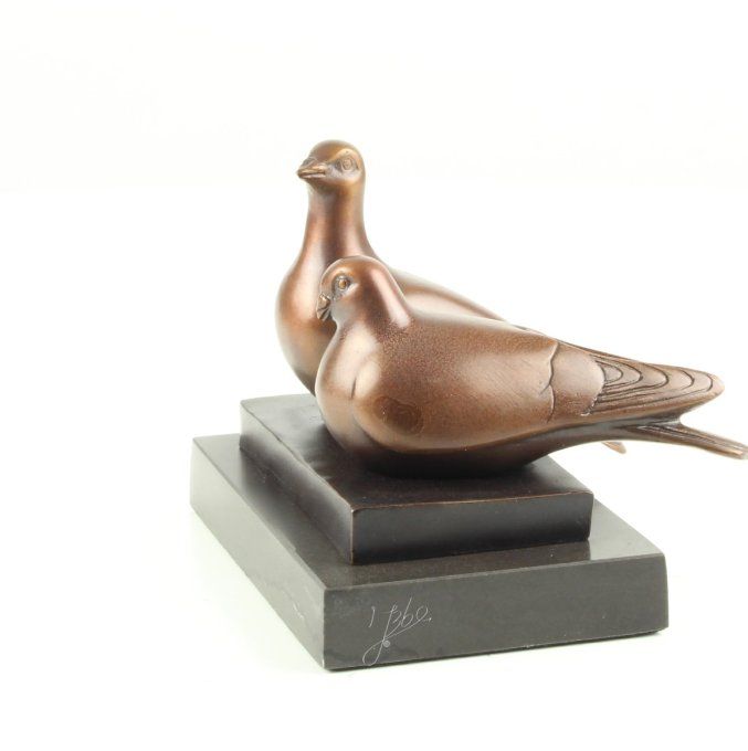 BA06. Bronze sur marbre couple pigeon