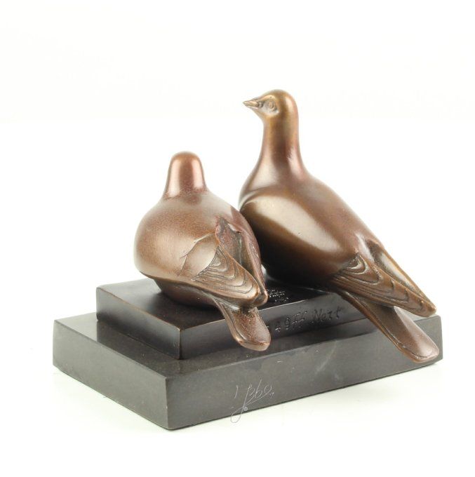 BA06. Bronze sur marbre couple pigeon