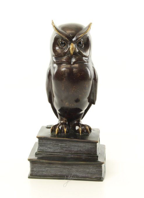 BA01 :Beau bronze d'un Hibou 