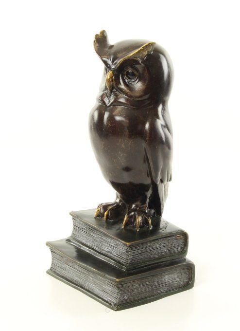 BA01 :Beau bronze d'un Hibou 