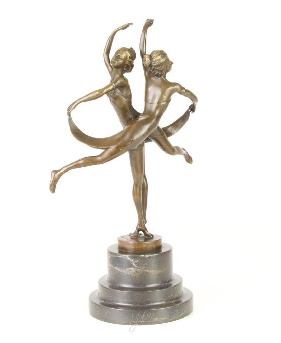 BD35. Bronze sur marbre de deux danseuses