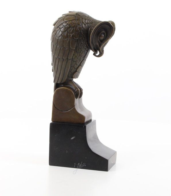 BAD06.Bronze sur marbre d'un Hibou