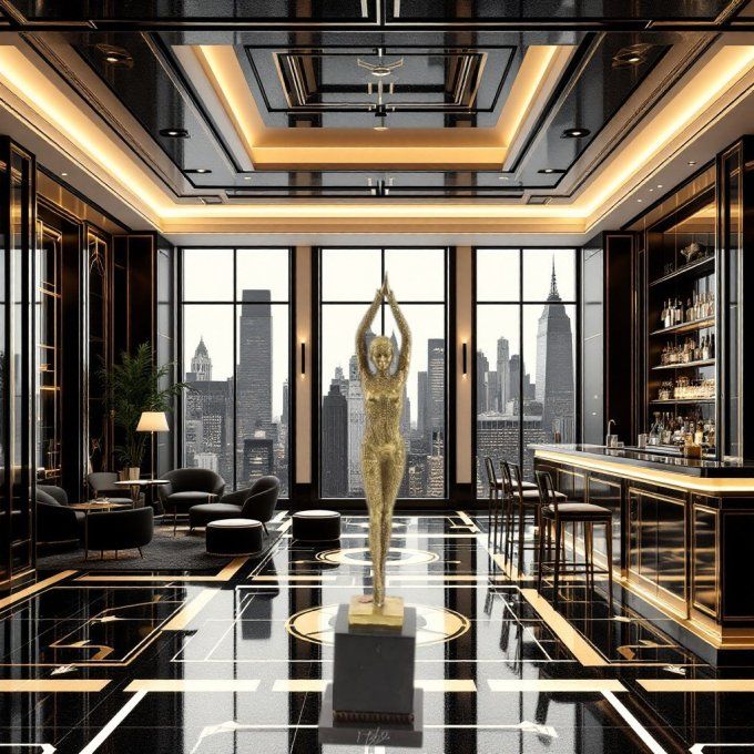 BAD11. Bronze sur marbre danseuse art-déco