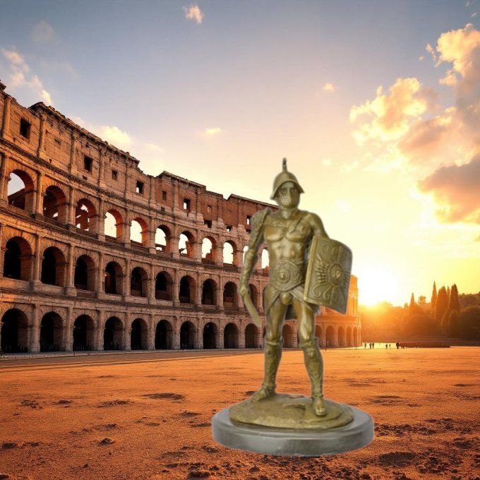 BD43.Bronze sur marbre d'un gladiateur