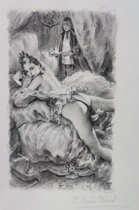 TAE02. Gravure érotique de Paul émile Bécat