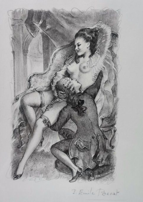 TAE04.Gravure érotique de Paul émile Bécat 