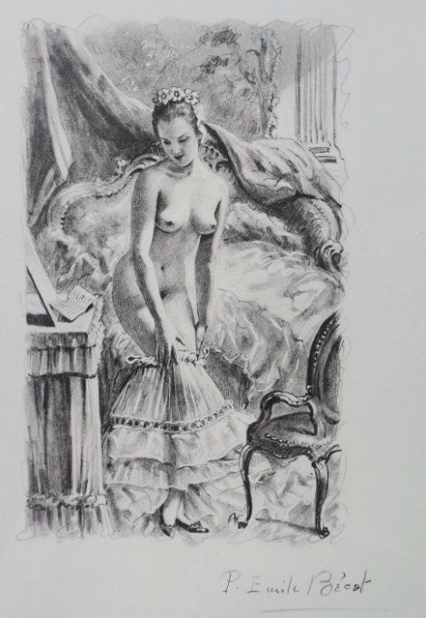 TAE03. Gravure érotique de Paul émile Bécat