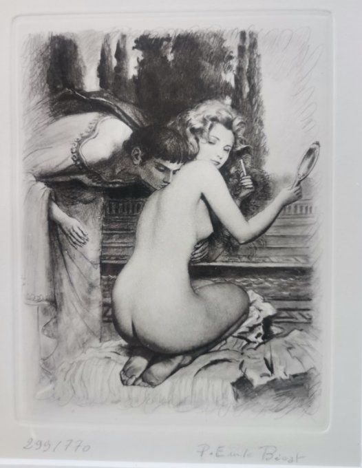 TAE06. Gravure érotique de Paul Emile Bécat