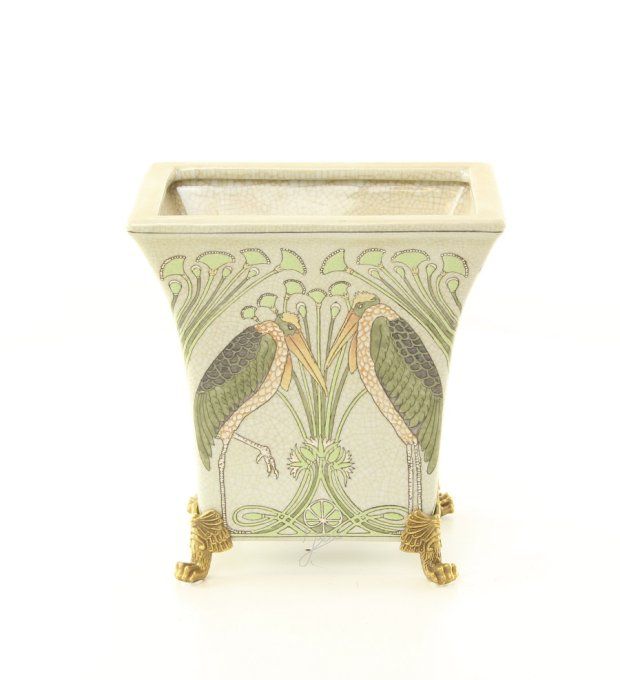 BROC.01 Vase porcelaine et bronze