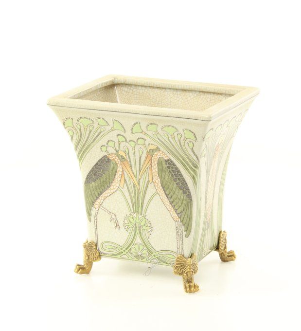 BROC.01 Vase porcelaine et bronze