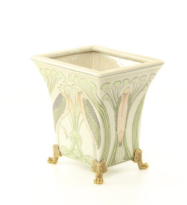 BROC.01 Vase porcelaine et bronze