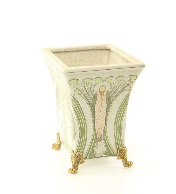 BROC.01 Vase porcelaine et bronze