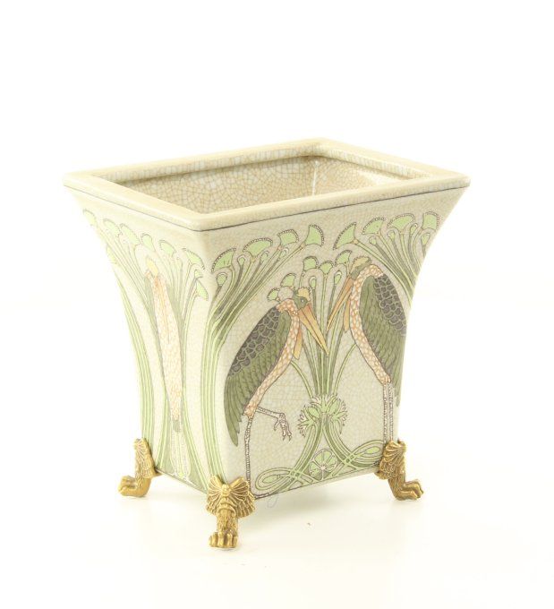 BROC.01 Vase porcelaine et bronze