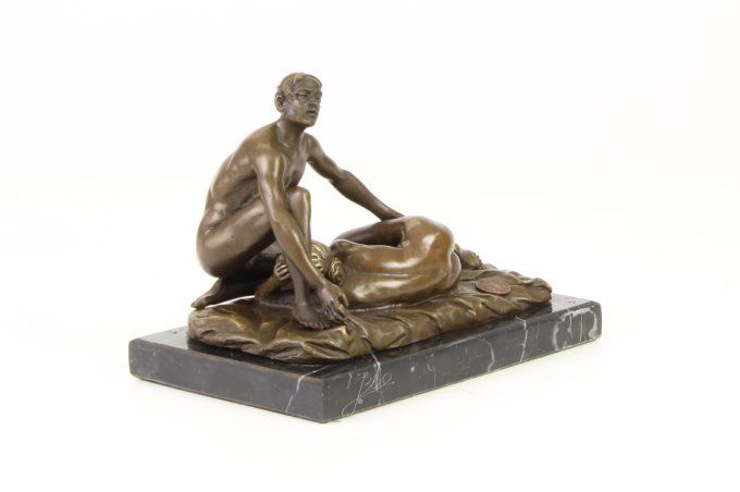 BE25.Bronze sur marbre d'un couple