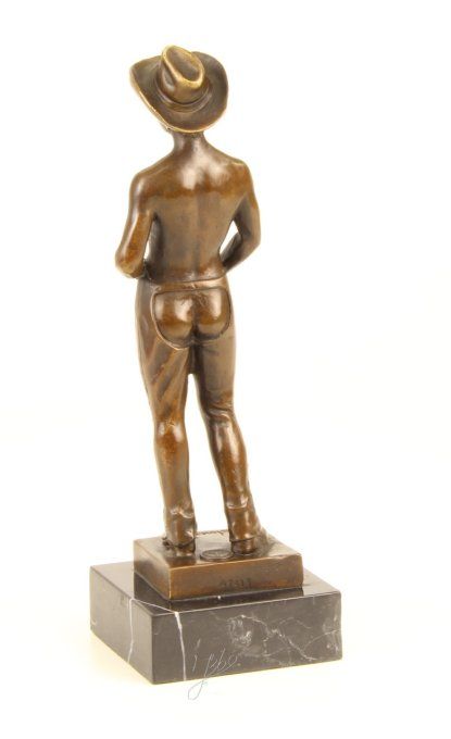 BE29.Bronze sur marbre d'un cowboy