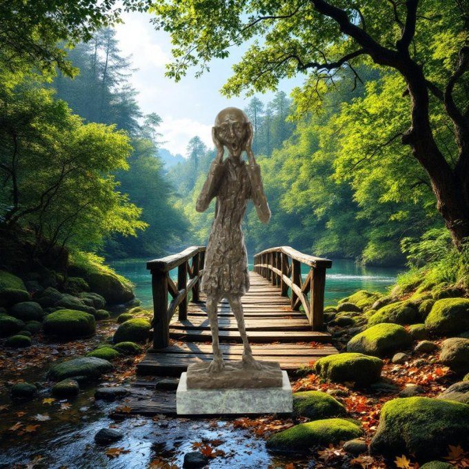 BD.41. Bronze sur marbre (le cri ) de E.MUNCH