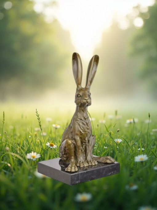 BA07. Bronze sur marbre d'un lapin