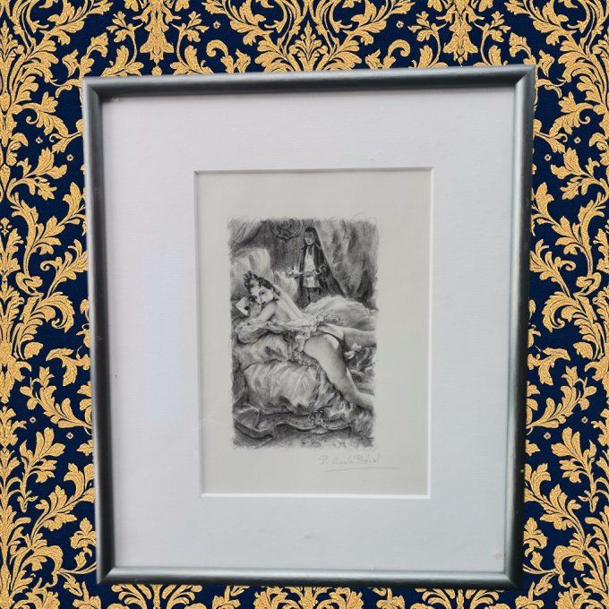 TAE02. Gravure érotique de Paul émile Bécat