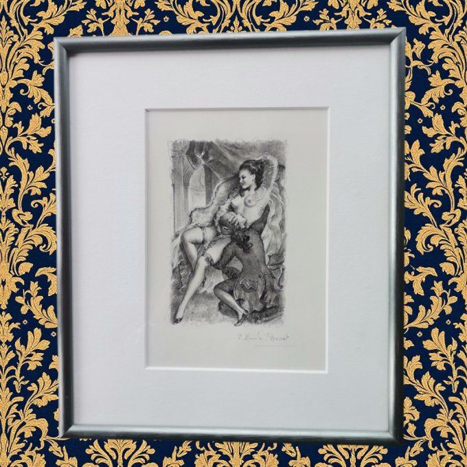 TAE04.Gravure érotique de Paul émile Bécat