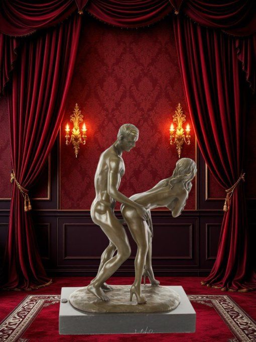 BE11.Bronze sur marbre "la sodomie"