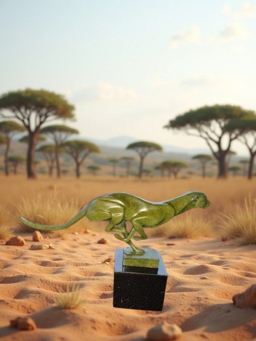 BA11.Bronze sur marbre d'un Guépard