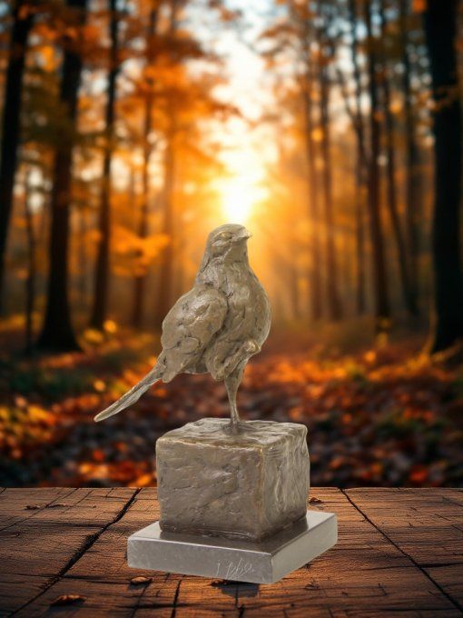 BA10.Bronze sur marbre d'un oiseau