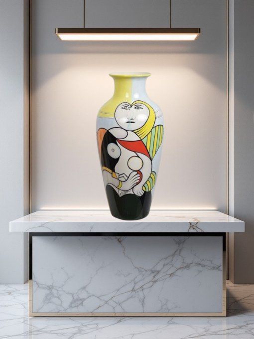 PV05.Exceptionnel vase abstrait style Picasso