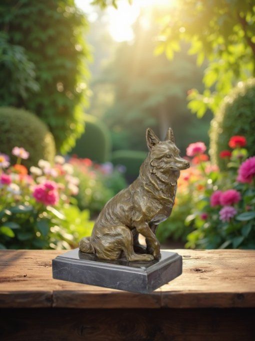 BA12. Bronze sur marbre d'un renard