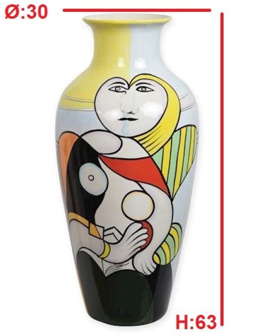 PV05.Exceptionnel vase abstrait style Picasso