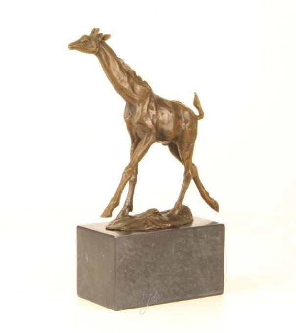 BA14.Bronze sur marbre d'une girafe