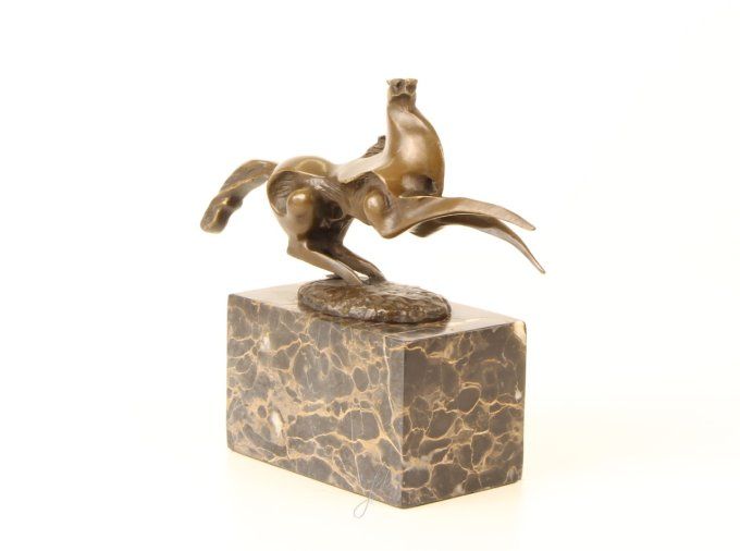 BA29.Bronze sur marbre d'un cheval sculpture moderne