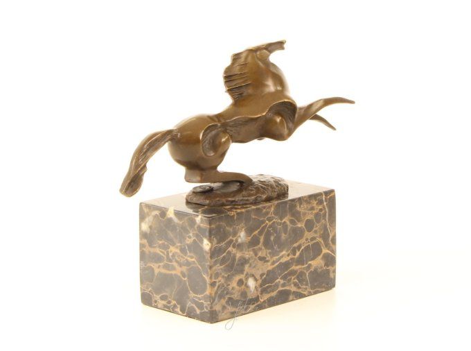 BA29.Bronze sur marbre d'un cheval sculpture moderne