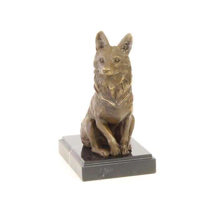 BA12. Bronze sur marbre d'un renard