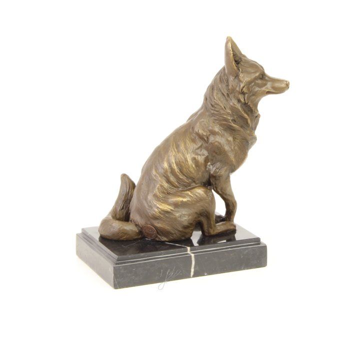 BA12. Bronze sur marbre d'un renard