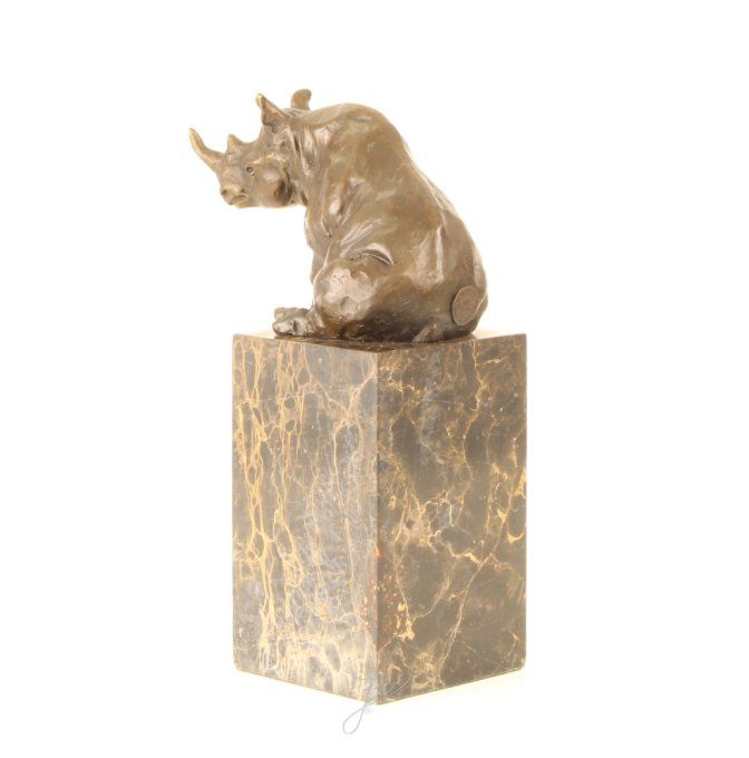 BA05.Bronze sur marbre d'un Rhinocéros