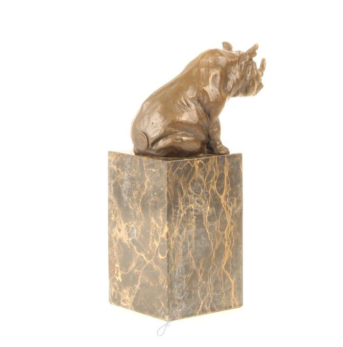 BA05.Bronze sur marbre d'un Rhinocéros